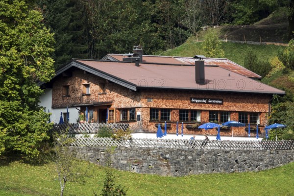 Berggasthof Gerstruben in the historic mountain farming village of Gerstruben, Oberstdorf, Allgäu Alps, Oberallgäu, Allgäu, Bavaria, Germany