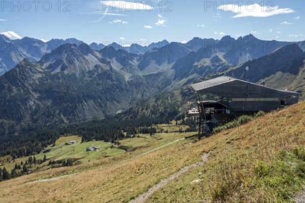 Fellhornbahn, Schlappoldsee station, in the back mountains of the Allgäu Alps, Oberstdorf, Oberallgäu, Allgäu, Bavaria, Germany