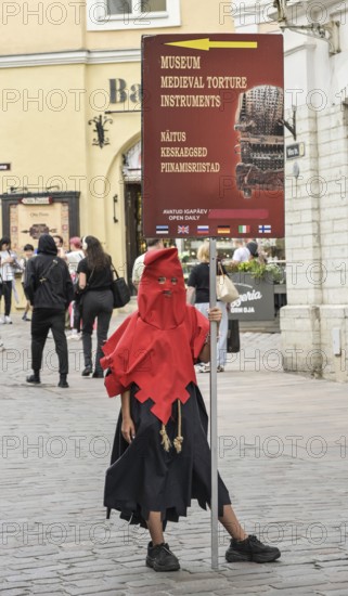 Advertising figure Torture Museum of Medieval Torture, Old Town, Tallinn, Estonia
