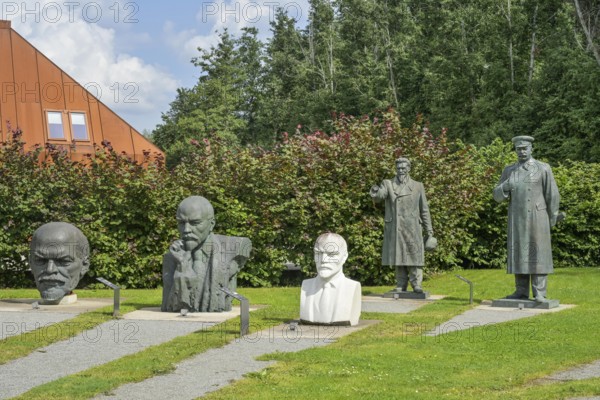 Lenin and Stalin, bronze statues from Soviet times, History Museum, Estonian History Museum Maarjamäe Palace, Maarjamäe, Tallinn, Estonia