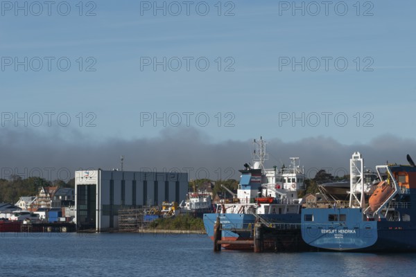 State capital Kiel, industry and shipyards in the Friedrichsort district, shipyard Gebr. Friedrich Kiel, Halle, economy, industry, Schleswig-Holstein, Germany