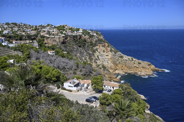 View of the Mediterranean Sea from Cabo de la Nao, near Jávea or Xàbia, Alicante province, Comunidad Valenciana, Spain