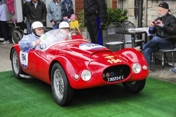 Mille Miglia 2016, time control, checkpoint, SAN MARINO, start number 194 PATRIA 750 SPORT built in 1950 classic car racing. San Marino, Italia