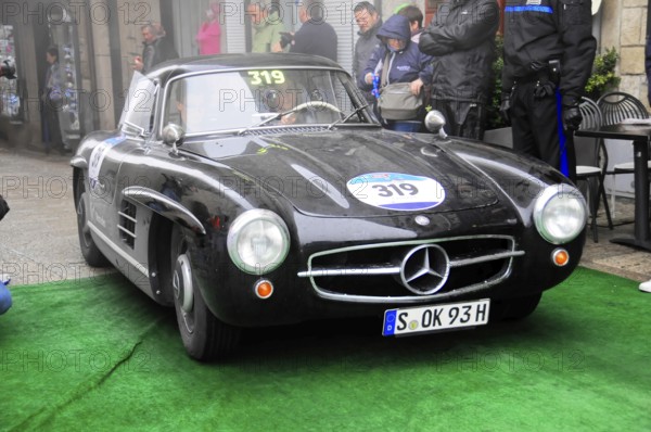 Mille Miglia 2016, time control, checkpoint, SAN MARINO, start no. 319 MERCEDES-BENZ 300SL COUPE W198 built in 1955 classic car racing. San Marino, Italia