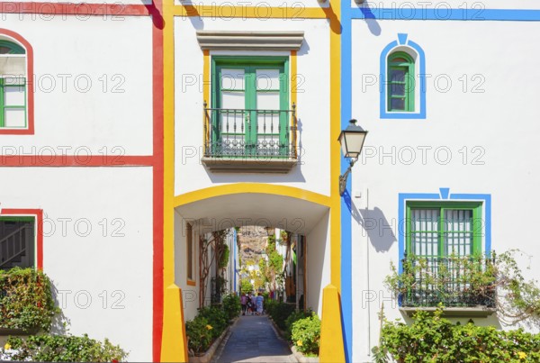 Colourful houses, Puerto de Mogan, Gran Canaria, Canary Islands, Spain