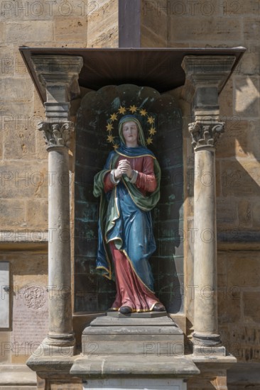 Figure of Mary at St. Martin's Church, Amberg, Upper Palatinate, Bavaria, Germany