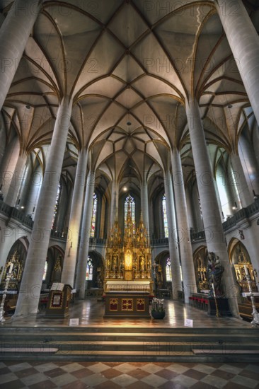 Baroque high altar, St. Martin church, largest Gothic hall church in Upper Palatinate, Amberg, Upper Palatinate, Bavaria, Germany