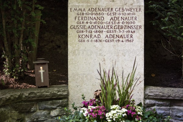 Grave of Konrad Adenauer and the Adenauer family at the Rhöndorfer Waldfriedhof, Bad Honnef, North Rhine-Westphalia, Germany