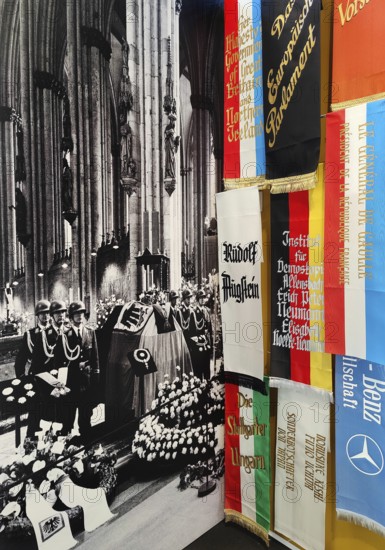 Expressions of condolence on Adenauer's death, exhibition, Stiftung Bundeskanzler-Adenauer-Haus, Rhöndorf, Bad Honnef, North Rhine-Westphalia, Germany