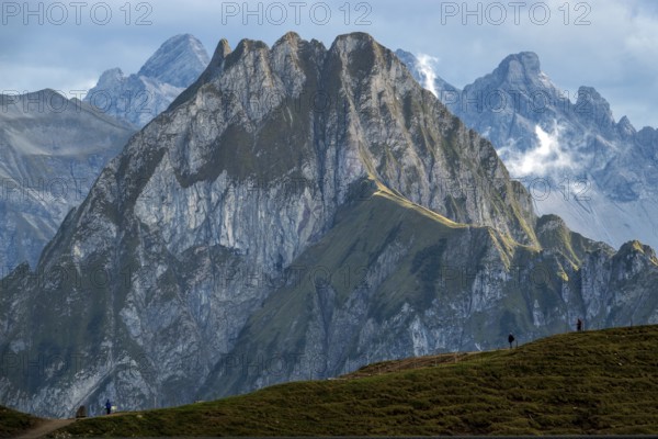View from Nebelhorn to Höfats, Allgäu Alps, Oberstdorf, Oberallgäu, Allgäu, Bavaria, Germany