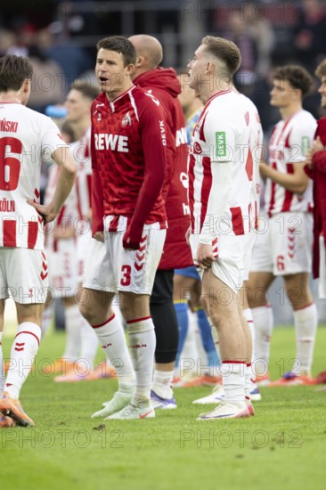 Dominique Heintz (1.FC Cologne, defense, #3), COLOGNE, Germany - OCTOBER 18: During the Bundesliga match between FC Cologne vs. FC Augsburg at Rheinenergie-Stadion on matchday 8 of the 1st Bundesliga on October 18, 2025 in Cologne, Germany. DFL REGULATIONS PROHIBIT ANY USE OF PHOTOGRAPHS AS IMAGE SEQUENCES AND/OR QUASI-VIDEO, Rheinenergie-Stadion, Cologne, North Rhine-Westphalia, Germany
