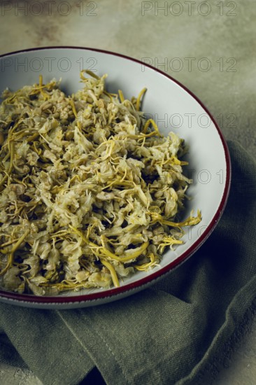 Jonjoli, Colchian klekachka, Georgian appetizer, pickled jonjoli, no people