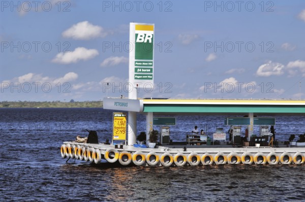 Floating gas station, Manaus Port, Manaus, Amazonas, Brazil