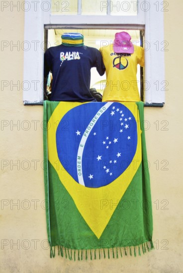 Brazilian Flag, Pelourinho, Salvador, Bahia, Brazil