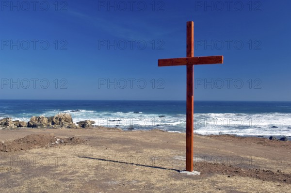 Beach, Cross, Los Molles, Coquimbo, Chile