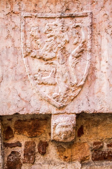 Medieval coat of arms in the historic center of Verona. Verona, Province of Verona, Italy. 10.12.2012