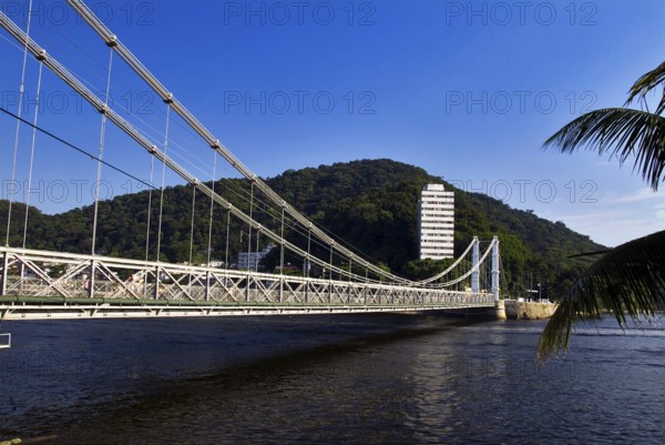 Ponte Pênsil among São Vicente and Praia Grande, Santos, Praia Grande, São Paulo, Brazil