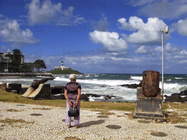 Fort of Barra Lighthouse, Farol da Barra Beach, Salvador, Bahia, Brazil