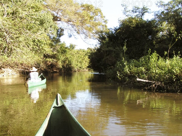 People Walking of Boat, Pantanal, Mato Grosso do Sul, Brazil