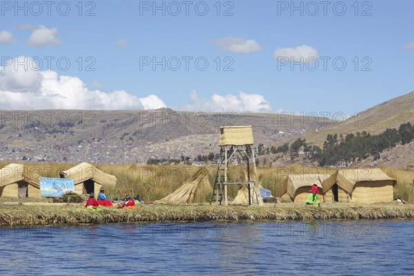 Flotation islands, Islas Uros, Titicaca Lake, Lima, Peru