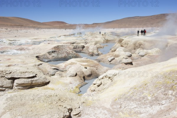 Gueisers, Reserves national of Andean fauna Eduardo Abaroa, Desert of Lipez, Department of Potosi, Sud Lipez Province, La Paz, Bolívia