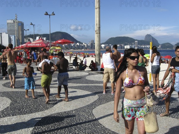 People, beach, City, Copacabana, Rio de Janeiro, Brazil