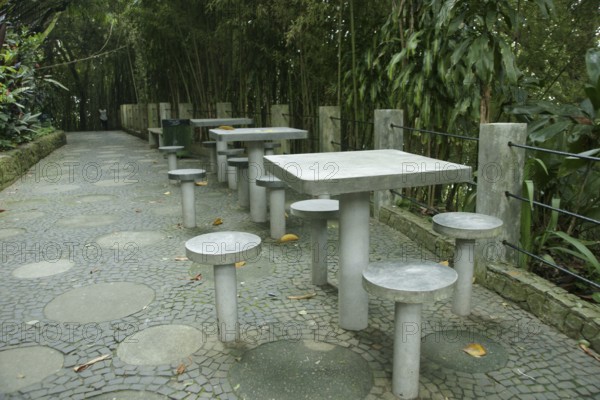 Tables, banks, road, Sugar Loaf, City, Rio de Janeiro Brasil