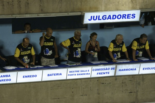 Judging, Carnival 2009, School of Samba Mangueira, Rio de Janeiro, Brazil
