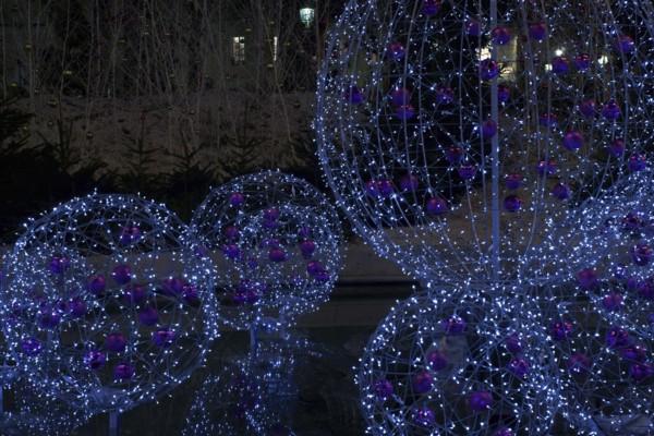 Decorations of Christmas, Champs-Elysées - 75008, (75), Paris, France