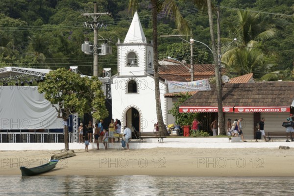Church, Boats, Ilha Grande, Rio de Janeiro, Brazil