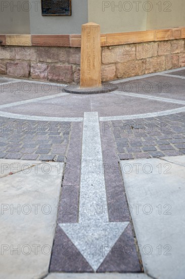 Salt Lake City, Utah - The Salt Lake Meridian Initial Point at Temple Square in downtown Salt Lake City, selected by Brigham Young in 1847. Most of Utah was surveyed starting from this point