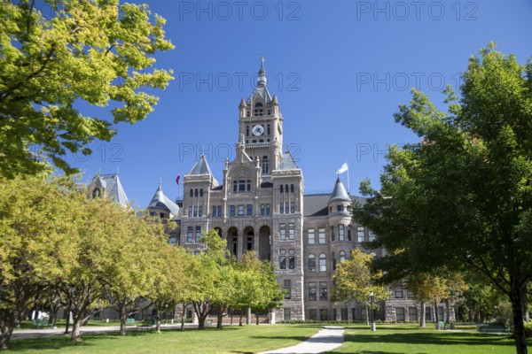 Salt Lake City, Utah - The Salt Lake City and County Building. It was built in the early 1890s and served as the Utah capitol from 1896-1915. It is now the seat of local government