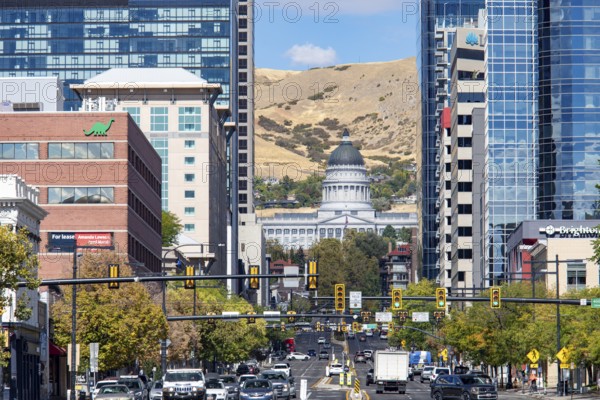 Salt Lake City, Utah - The Utah state capitol at the north end of State Street