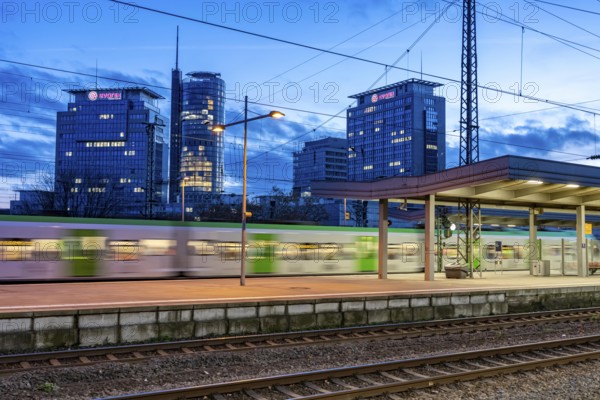 S-Bahn, in Essen main station, on the platform, North Rhine-Westphalia, Germany