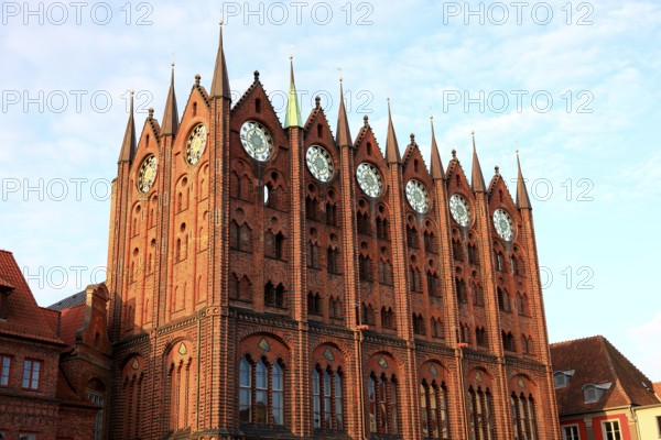 Town hall in the urban area of Altstadt, Stralsund, Hanseatic City of Stralsund, Vorpommern-Rügen district, Mecklenburg-Western Pomerania, Germany
