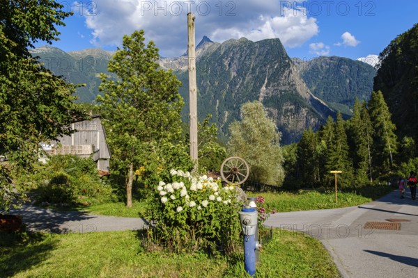 Picturesque mountain landscape with a view of the Acherkogel, on Lake Piburg in Oetz in the Ötztal, Tyrol, Austria