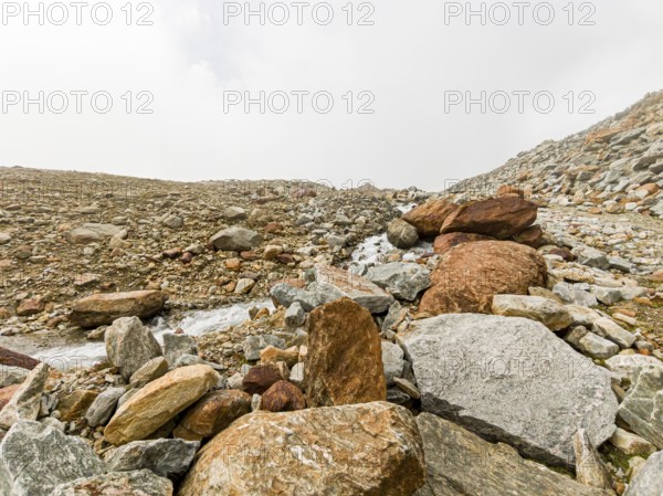 Alpine mountain landscape in the area of the Tiefenbach Glacier near Sölden, Ötztal, Tyrol, Austria