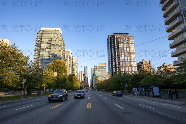Multi-lane road, City Center, Vancouver, British Columbia, Canada