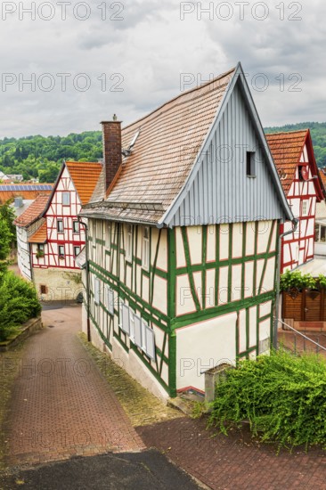 Half-timbered house, Spa City of Bad Orb, Spessart Nature Park, Main-Kinzig district, Hesse, Germany