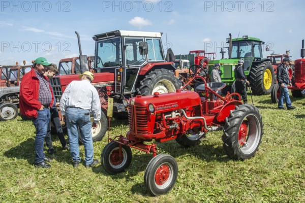 Exhibition of tractors at old-fashioned harvest festival in Svenstorp, Ystad municipality, Skåne county, Sweden, Scandinavia