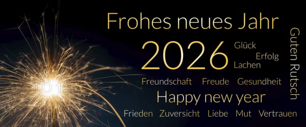 New Year's Eve greetings 2026 with various personal wishes (luck, success, etc.)