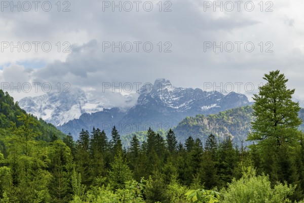 View into the mountains in spring, Austria