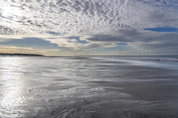 Wadden Sea near the East Frisian island of Spiekeroog, west of the North Sea island, at low tide, Lower Saxony, Germany