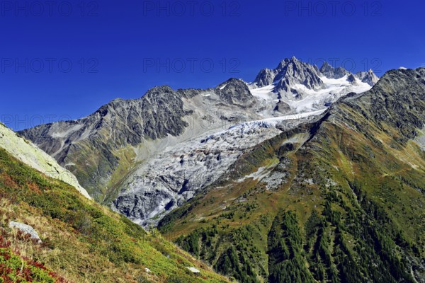 Glacier du Tour behind Aiguilles du Tour, Chamonix-Mont-Blanc, Haute-Savoie, France