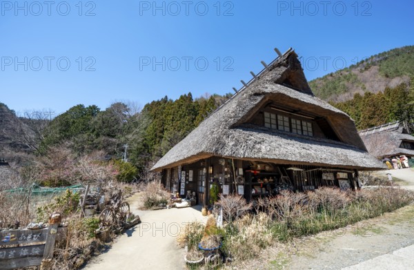 Iyashinosato open-air museum, old Japanese village with traditional houses, Fujikawaguchiko, Saiko, Japan