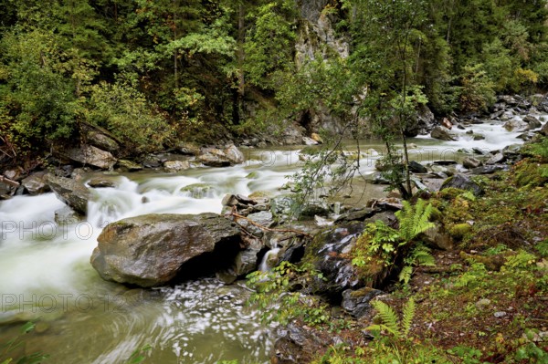 Diosaz mountain river in the gorge, Gorges de la Diosaz, Les Houches, Chamonix-Mont-Blanc, Haute-Savoie, France