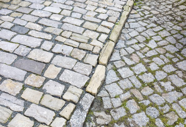 Different pavement on Cathedral Square in Naumburg (Saale), Saxony-Anhalt, Germany