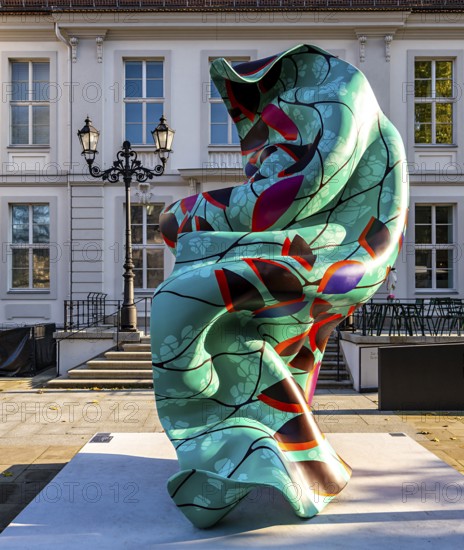 Yinka Shonibare, steel reinforcement with hand-painted fibreglass heart casting, artwork in front of the PalaisPopulaire, former Prinzenpalais Unter den Linden, Berlin, Germany