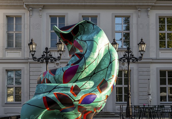 Yinka Shonibare, steel reinforcement with hand-painted fibreglass heart casting, artwork in front of the PalaisPopulaire, former Prinzenpalais Unter den Linden, Berlin, Germany