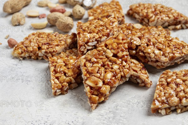 Kozinaki with peanuts, dessert, gozinaki, traditional Georgian cuisine, no people